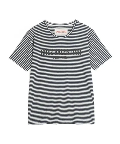 VALENTINO VALENTINO STRIPED CREWNECK T-SHIRT