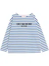 Valentino Chez Logo Long-sleeved Stripe T-shirt In Blue