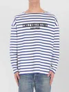 Valentino Chez Logo Long-sleeved Stripe T-shirt In White