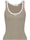 Valentino Striped Tank Top In Neutrals
