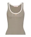 Valentino Striped Tank Top In Nude