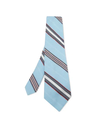 Pre-owned Valentino Garavani Striped Tie In Blue