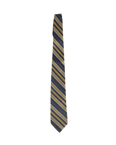 Valentino Garavani Striped Tie In Yellow Silk