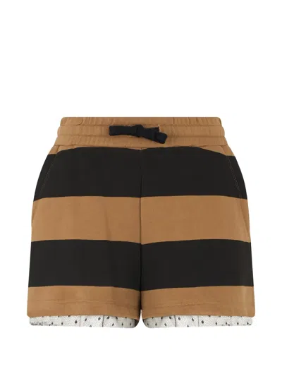 Valentino Striped Trim Shorts In Multi