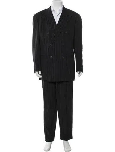 Pre-owned Valentino Striped Two-piece Suit In Blue