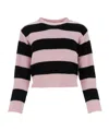 Valentino Striped Virgin Wool Jumper In Black