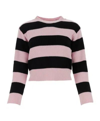 VALENTINO VALENTINO STRIPED CREWNECK KNITTED JUMPER