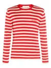 Valentino Striped Crewneck Sweater Ribbed Finish