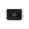 Valentino Structured Black Shoulder Bag With Flap Closure In Black