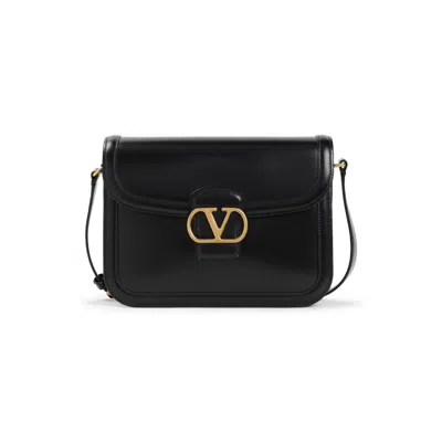 Valentino Garavani Valentino Structured Black Shoulder Bag With Flap Closure