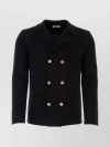 VALENTINO STRUCTURED DOUBLE-BREASTED WOOL CARDIGAN WITH CHEST AND PATCH POCKETS