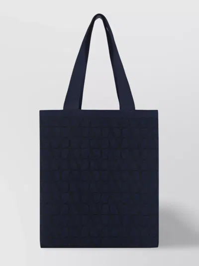 Valentino Garavani Structured Jacquard Tote Bag With Geometric Pattern In Metallic