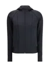 Valentino Structured Technical Jersey Sweatshirt In Black