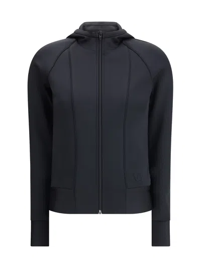 Valentino Structured Technical Jersey Sweatshirt In Black