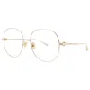 Valentino Stud- Iii Demo Round Ladies Eyeglasses Vlx-136 A 56 In Gold