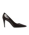 Valentino Pointed Toe Pumps With Stiletto Heel And Stud Embellishments In Black