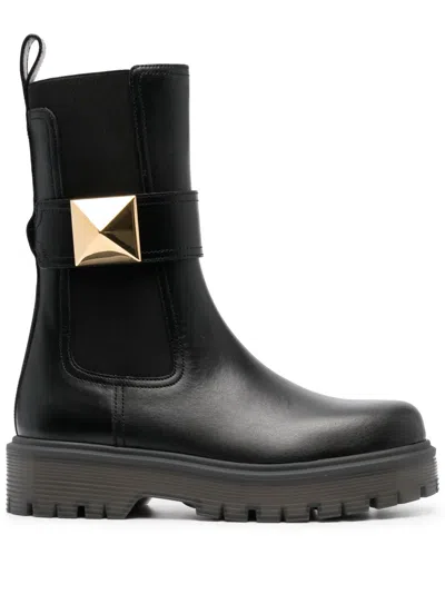 Valentino Garavani Beatle One Stud Boots In Black