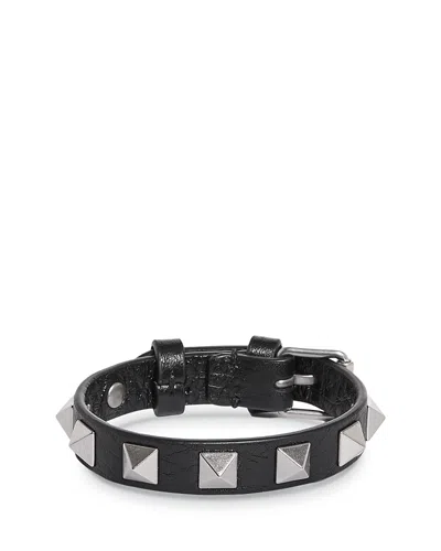 VALENTINO GARAVANI STUD EMBELLISHED LEATHER BRACELET