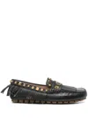 Valentino Stud-embellished Loafers In Black