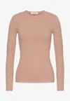 Valentino Stud-embellished Long-sleeved Top In Camel