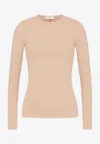 Valentino Stud-embellished Long-sleeved Top In Sand
