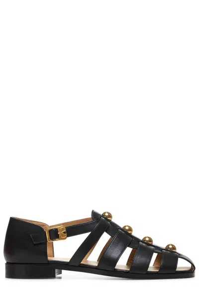 Valentino Garavani Leather Sandals In Black
