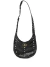 Valentino Hoboho Small Leather Hobo Bag With Studs In Black