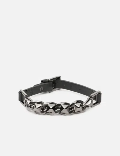 Valentino Garavani Stud Leather Bracelet In Neutral