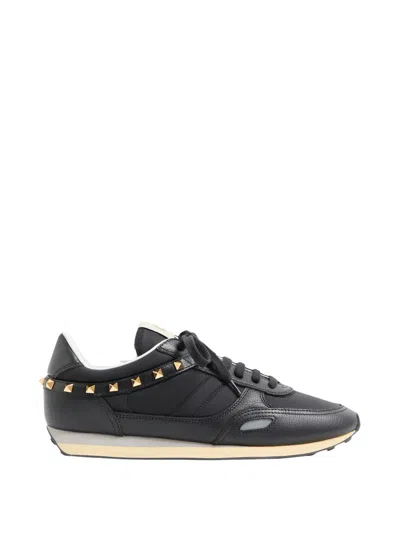 Valentino Garavani Valentino Stud Up Sneakers In Leather And Nylon In Multi