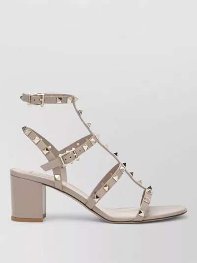Valentino Garavani Studded Ankle Strap Block Heel Sandals