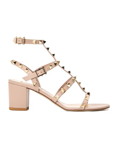 Valentino Garavani Studded Block-heel Roman Sandals In Pink