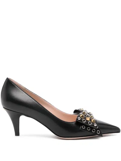 VALENTINO GARAVANI STUDDED BOW-DETAIL PUMPS