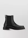 Valentino Studded Calf Leather Elastic Ankle Boots In Black