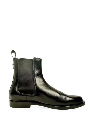 Pre-owned Valentino Garavani Studded Chelsea Ankle Boots In Black