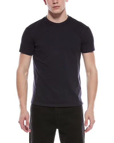 Valentino Studded Collar Shirt In Black