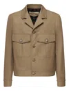 Valentino Safari Jacket With Long Sleeves And Flap Pockets In Brown