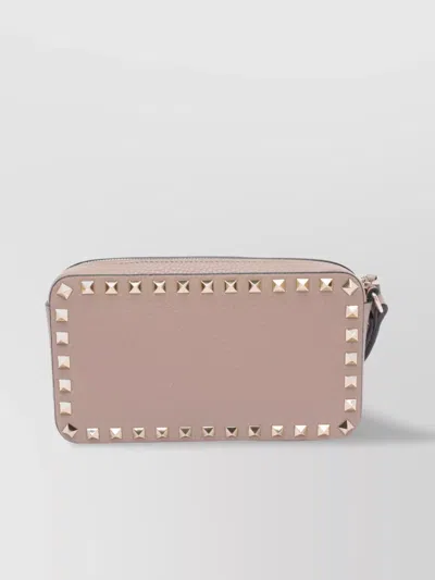 Valentino Garavani Studded Detailing Clutch Bag With Textured Finish