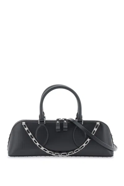 Valentino Garavani Studded East West Handbag In Black Calfskin For Women