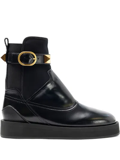 Valentino Garavani Studded-embellishment Boots In Black