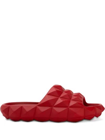 Valentino Garavani Studded-embellishment Slides In Red