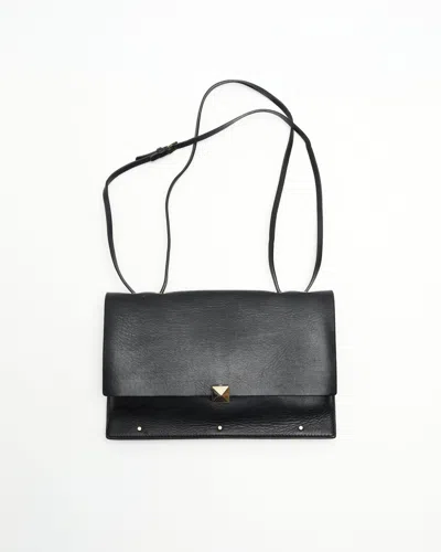 Valentino Garavani Valentino Studded Flap Shoulder Bag In Black