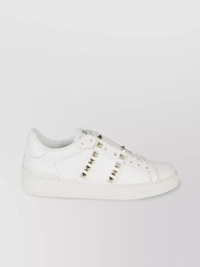 Valentino Garavani Studded Flat Sole Sneakers In White