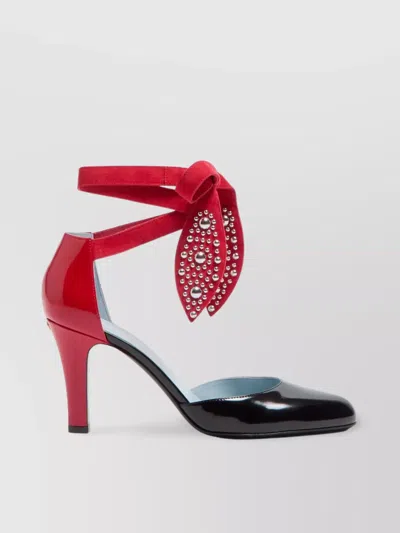 VALENTINO GARAVANI STUDDED FOLIEFOLIAGE LEATHER PUMPS