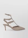 Valentino Studded Geometric Toe Leather Stiletto Pumps In Multi