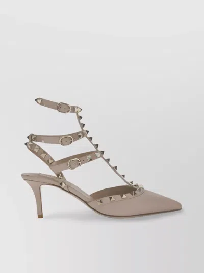 Valentino Garavani Studded Geometric Toe Leather Stiletto Pumps In Multi