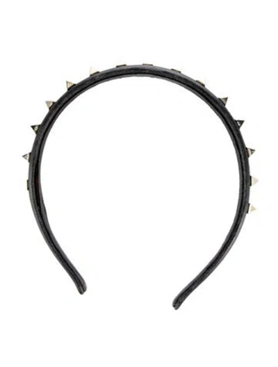 Pre-owned Valentino Garavani Studded Headband In Black