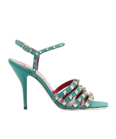 Valentino Garavani Studded High-heeled Sandals In Blue