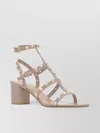 Valentino Studded Leather Block Heel Sandals
