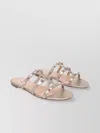 Valentino Studded Leather Flat Sandals