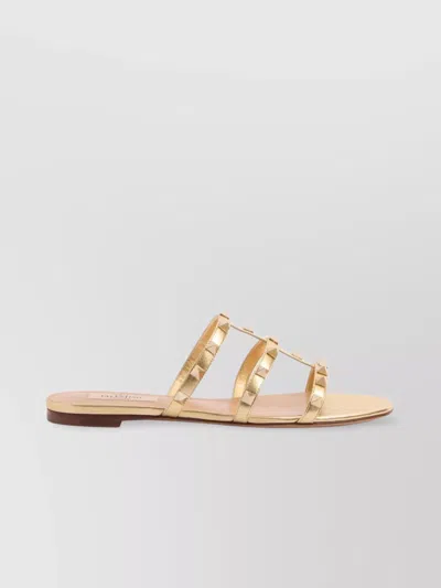 VALENTINO GARAVANI STUDDED LEATHER FLAT SANDALS